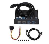 USB 3.0 Front Panel for 3.5 Inch Drive, Super Speed 4 Ports Expansion Floppy Drive Front Panel for 3.5 Inch Bay with 2 USB 3.0, 2 USB 2.0 for PC Computer Desktop Case Front Slot Mainboard