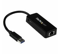 StarTech.com USB 3.0 to Gigabit Ethernet Adapter NIC w/ USB Port - Black