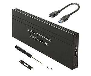 USB 3.0 hard drive enclosure for M.2 SDD NGFF hard drives up to 5Gbps External SSD enclosure 2230/2242/2260 / 2280mm adapter Supports UASP plug & play