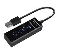 USB 3.0 Hub, 4-Port USB Hub 5Gbps USB Splitter USB Expander for Laptop, Xbox, Flash Drive, HDD, Console, Printer, Camera,Keyborad, Mouse (USB Hub 4 Ports Black)