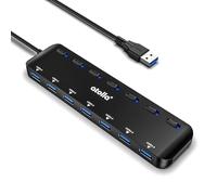 USB 3.0 Hub 4-Port with 5Gbps SuperSpeed Data, 2ft Extended Cable, Portable Splitter for Laptop, PC, MacBook, Keyboard, Mouse, Flash Drives - Plug & Play Multi-Device Expansion