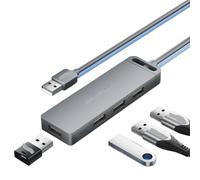 USB 3.0 Hub 4 Ports Compatible With Pro Air Laptop Desktop PC PS5(USB 2.0-0.15m)