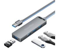 USB 3.0 Hub 4 Ports Compatible With Pro Air Laptop Desktop PC PS5(USB 3.0-0.15m)