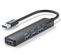 USB 3.0 Hub, 5 Port USB Hub Splitter, Portable USB Adapter Mini Multiport Expander for Laptop, Desktop, Flash Drive, HDD, Console, Printer, PC, Keyboards