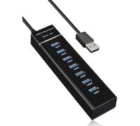 USB 3.0 Hub, 7-Port USB Data Hub Splitter for Laptop, PC, MacBook, Mac Pro, Mac Mini, More USB Devices-4FT(1x 3.0 Port+6X 2.0 Ports)