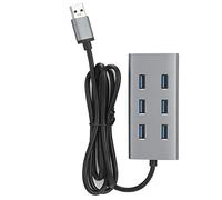 USB 3.0 Hub 7 Ports, USB Docking Station with 5Gbps High Speed Data Transfer, Portable Aluminum Alloy USB Adapter for PC Laptop Desktop, Plug and Play No Driver Required