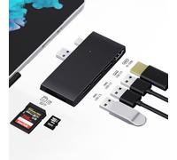 USB 3.0 Hub Adapter for Surface Pro 4/Pro 5/Pro 6 Docking Station, Surface Accessories Multiport Dongle with 4K HDMI, TF/SD Memory Card Reader, Compatible with Microsoft Surface Pro 6/5/4