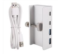 USB 3.0 Hub Aluminum Clip-on TypeC Desktop Splitter with USB-C 5GBPs Transfer Rate for Laptops