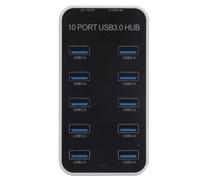 USB 3.0 Hub Docking Station, 10 Ports USB Splitter Hub, Fast Data Transmission, USB Expander for Laptop, Desktop, TV, Gaming Console, DC12V-24V
