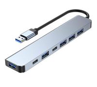 USB 3.0 Hub Splitter, 7 in 1 USB Type C Adapter to USB Extender