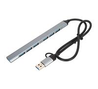 USB 3.0 Hub, USB C Multiport Adapter, USB C Docking Station with 6 USB 2.0 and 1 USB 3.0 Port, Drive Free USB C Splitter for Windows XP/7/8/Vista/OS X/Linux/Android