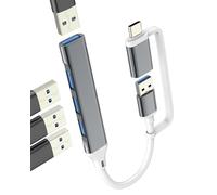 USB 3.0 Hub USB C Splitter Adapter for iPhone 17 16 15 Pro Max Compatible with Samsung S26 Port Cable Multi Laptop Multiport Type C Docking Computer Accessories PC Converter Data Dual Dongle Connector