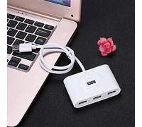 USB 3.0 Hubs Super Speed External 4-Port Splitter with Micro Interface for PC (White)