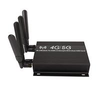 USB 3.0 M.2 4G 5G Module Adapter with Dual SIM Card Slot, High Gain Antenna and Cooling Fan, Supports Quectel RM500Q RM500U, Gosuncn GM800, Sierra SIM8200