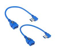 USB 3.0 Male to Female Extension Cable, 90 Degree Adapter Connection, Left and Right Angle - Blue Pack of 2 Clever treatment