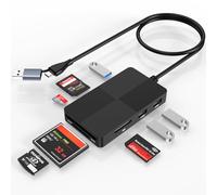 USB 3.0 Multi Card Reader, 8 in 2 SD Card Reader Hub Adapter for SD/TF/CF/XD/MS/Micro SD/USB 3.0, Read 8 Ports Simultaneous for SDXC SDHC CFI Micro SDXC/SDHC MS MMC UHS-I,for Windows/Mac/Linux/Android