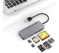 USB 3.0 Multi SD Card Reader,7-IN-1 Memory Card Adapter Read 5 Cards Simultaneously,Supports 5Gbps High Speed,Memory Stick Pro Duo adapter for SD/SDXC/SDHC/Micro SD/CF/XD/MS/MMC XD card Reader
