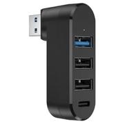 USB 3.0 Port Splitter, USB 3.0 Hub - 4 Port USB 3.0 Hub, Rotary USB Splitter - USB 3.0 Extender, Multi-USB Ports - USB Adapter Station for Laptop, Car