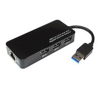 USB 3.0 Superspeed 3 Port Hub with RJ45 Cat 6 GIGABIT Ethernet Socket