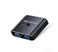 USB 3.0 Switch 2 Computer Sharing, USB 3.0 Peripheral Switcher Box for Printer, Keyboard, Mouse, Scanner, Bidirectional USB 3.0 Hub Compatible with Windows Mac Linux, Plug and Play, No Driver Needed