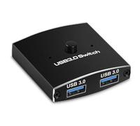 USB 3.0 Switch Selector KVM Switch 5Gbps 2 in 1 Out USB Switch USB 3.0 Two-Way Sharer for Printer Keyboard Mouse Sharing