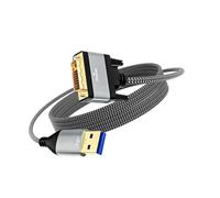 USB 3.0 to DVI 2m Video for Projector Laptop Desktop with Copper Core High Speed Data Transfer