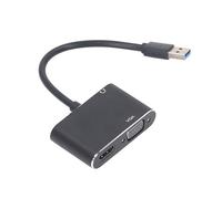 USB 3.0 to HD Adapter, Stainless Steel Material, High Speed Simultaneous Output, USB 3.0 to VGA Adapter, Supports FHD 1080P Video Output, for Movie Meeting