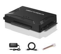 USB 3.0 to IDE/SATA Hard Drive Adapter, External Converter for 2.5" 3.5" IDE SATA HDD SSD DVD Optical Drive, Universal Hard Drive Reader w/12V 2A Power Supply Support 6TB