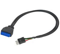 Akasa AK-CBUB36-30BK 30 cm USB 3.0 19-Pin Motherboard Female To 2.0 9-Pin Male Connector