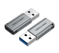 USB 3.0 Vention USB-A to USB-C Adapter Gray Aluminum Alloy