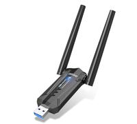 USB 3.0 WiFi 6E Adapter for Desktop PC, QGOO Tri-Band Axe 5400 Wireless Network Receiver/Dongle with 5dBi Dual Antennas, WiFi Card/Stick 6G/5G/2.4G for Laptop Computer Only Compatible Windows 11/10