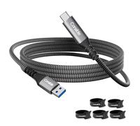 USB 3.1 A to USB C Cable 10FT, 10Gbps Data Transfer and 60W 3A Fast Charging Cable, Nylon Braided, Compatible with iPhone 16/15 Series, iPad, Android Auto, S24, Google Pixel, LG and More, with 5 Ties