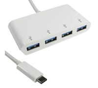 USB 3.1 Type C Male Plug to 4 Port SuperSpeed USB Hub Adapter 15cm