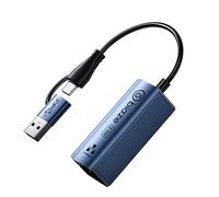 USB 3.1 USB/Type C to RJ45 Dual Port 2.5G LAN Adapter Ethernet Adapter, 2500Mbps Gigabit Network Adapter to Aluminium Compatible with MacBook/Windows/Linux/Android for Laptop, Desktop, Mobile Phones