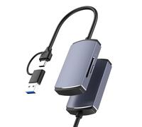 USB 3.2 Card Accessory Two Slot Type C Aluminum Alloy High Speed 5Gbps Data Transfer for Memory and Small Cards Works with Multiple Devices Card Reader