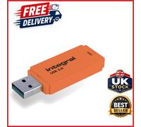 USB 3.2 Gen 1 Flash Drive 64GB Neon Orange Lightweight Memory Stick Duo