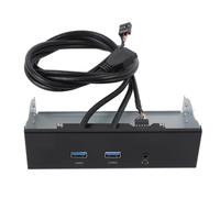 USB 3.2 Gen 1 Front Panel Hub, 5.25 Inch Optical Drive Bay Adapter with 2 USB 3.2 Ports & Headset Jack, 19-Pin Connector, 5Gbps Data Transfer
