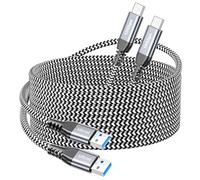 USB 3.2 Gen 2 Type C Cable (10ft/3m, 2Pack, 10Gbps, 3.1A), Long USB A to USB-C Charger Lead High Speed Data Transfer & Fast Charging for iPhone 15 Pro, Samsung Galaxy S23/S22/S20/A20, Moto G, Webcam