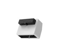 USB 3.2 Gen1 19Pin 90 Degree Internal Header Adapter USB 3.0 Male to Female Converter for Front Panel USB-A, RVS, White
