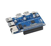 USB 3.2 Gen1 And Gigabit Ethernet HUB HAT For Raspberry Pi Series Board, 3x USB 3.2 Gen1, 1x Gigabit Ethernet,Plug & Play,Driver-Free
