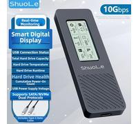 USB 3.2 Gen1 M.2 SSD Enclosure NVMe And For SATA NGFF Dual Protocol 10Gbps Speed Digital Display For Real-Time Status Compatible With And Systems(C TO C)