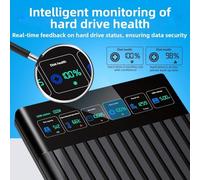 USB 3.2 HDD Enclosure with Real-Time LED Display for SATA 2.5 Inch Drives Including Health and Temp Readings (A-C)