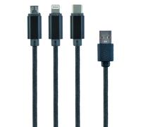 USB 3-in-1 8 pin USB-C Micro USB Charging Cable, 1m - CC-USB2-AM31-1M