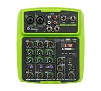 USB 4/6 Channel Mixer DJ Console Audio Mixer With Bluetooth 48V Phantom Power Delay Repaeat Effect Sound Mixing Console(Green,4 Channel)