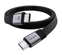 USB 4 Cable for Thunderbolt 5/4/3, Flat USB C Cable 4FT, 40Gbps Data Transfer, 8K@60Hz Video Display, 240W PD Fast Charging, Compatible with iPhone 16/15 Pro Max, MacBook, iPad, SSD, Docking, eGPU