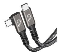 USB 4 Cable, Thunderbolt 4 Cable, 50 cm, 40 Gbps Data Cable, 8K @ 60Hz 4K @ 144Hz USBC Video Cable, 48V 5A 240W Power Delivery Cable 1 Bend 1 Straight, Supports PD 3.1 and QC4 Protocols