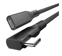 USB 4 Extension Cable 240W 0.6M, Right Angle Thunderbolt 4 & USB C Male to Female Cable, PD 3.1 Fast Charging 40Gbps 8K@60Hz Video, Type C Extender Cord, for MacBook,iPad Pro/Air,Galaxy S24 S23