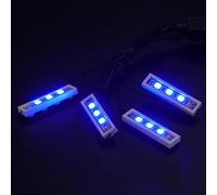 USB 4-In-1 Blue LED Spot Light, DIY Lighting For Lego MOC Building Blocks | 4pcs 1×4 blue lamp, USB plug and play power supply, fully compatible with all building brick MOCs