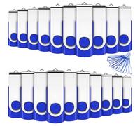 USB 4GB Memory Sticks 20Pack, EASTBULL USB 2.0 Flash Drive External Computer Storage with Lanyard (Blue 20pcs)
