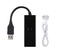 USB 56K External Dial Up Voice Fax Data Modem, V.92 Quick Connect Modem with Caller ID, 56Kbps Download Speed for Win7 Win8 Win10 Vista, Compact ABS Black Design Includes CD Dri